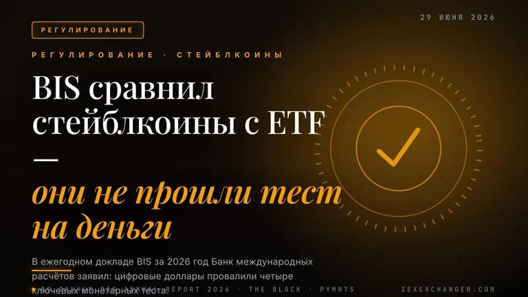 BIS сравнил стейблкоины с ETF — и отказал им в статусе денег