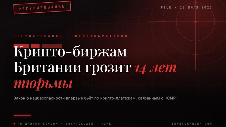 Британия грозит крипто-биржам 14 годами тюрьмы за деньги КСИР