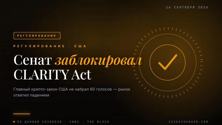 US Senate blocks CLARITY Act — crypto markets tumble