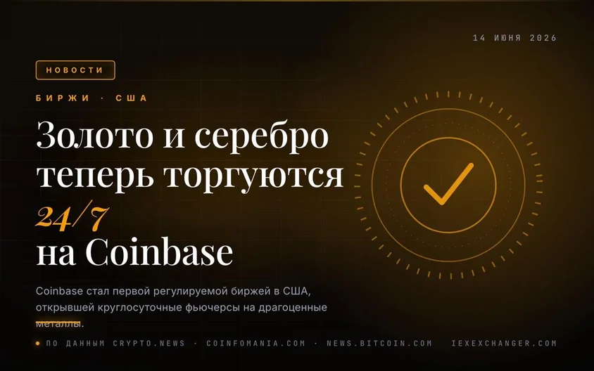 Coinbase запустил первые в США фьючерсы на золото и серебро в режиме 24/7