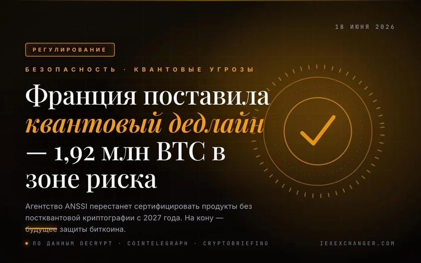 Франция поставила квантовый дедлайн — 1,92 млн BTC в зоне риска