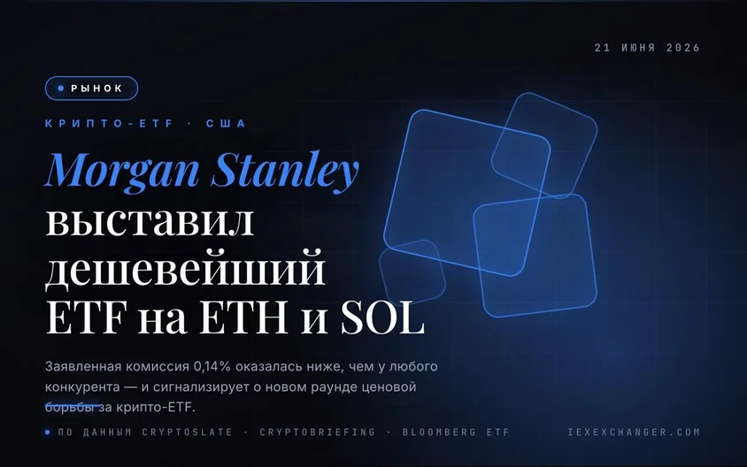 Morgan Stanley заявил ETF на ETH и SOL с рекордной комиссией 0,14%