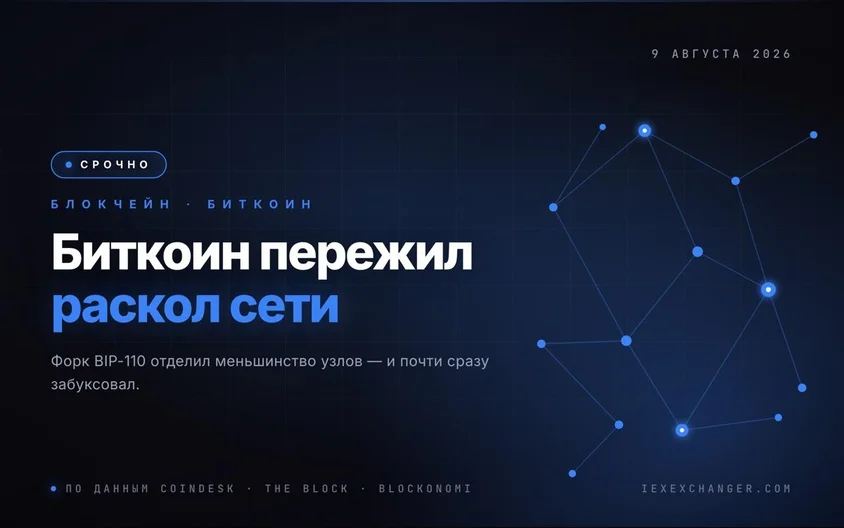 Сеть биткоина ненадолго раскололась на два блокчейна