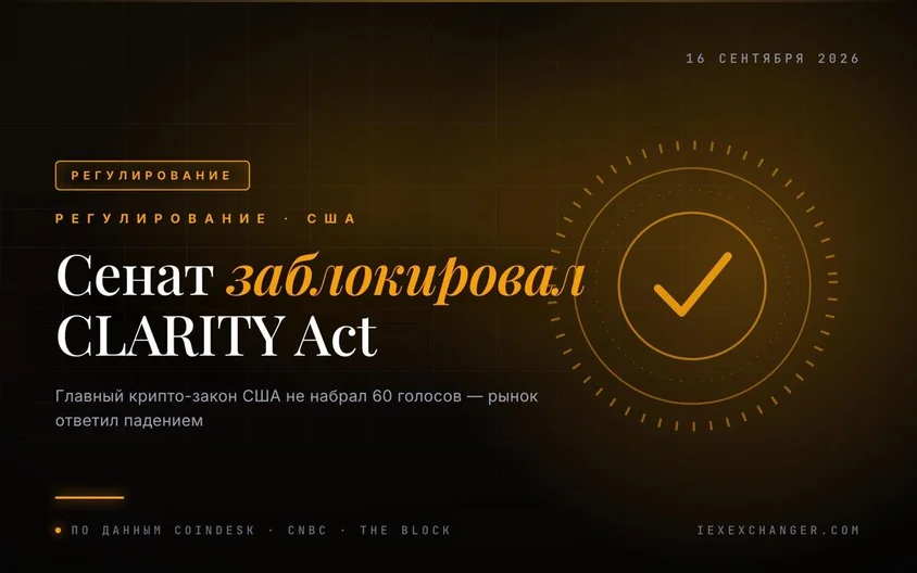US Senate blocks CLARITY Act — crypto markets tumble