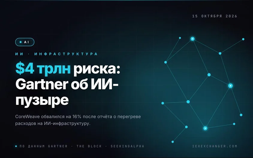 CoreWeave обвалился на 16% — Gartner напугал рынок цифрами по ИИ