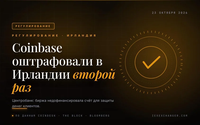 Coinbase оштрафували в Ірландії на €3,25 млн через гроші клієнтів