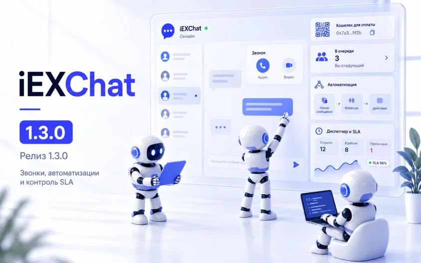 iEXChat 1.3.0 — звонки, автоматизации, контроль SLA и новые возможности для клиентов
