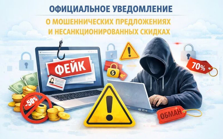 Официальное уведомление о мошеннических предложениях и несанкционированных скидках