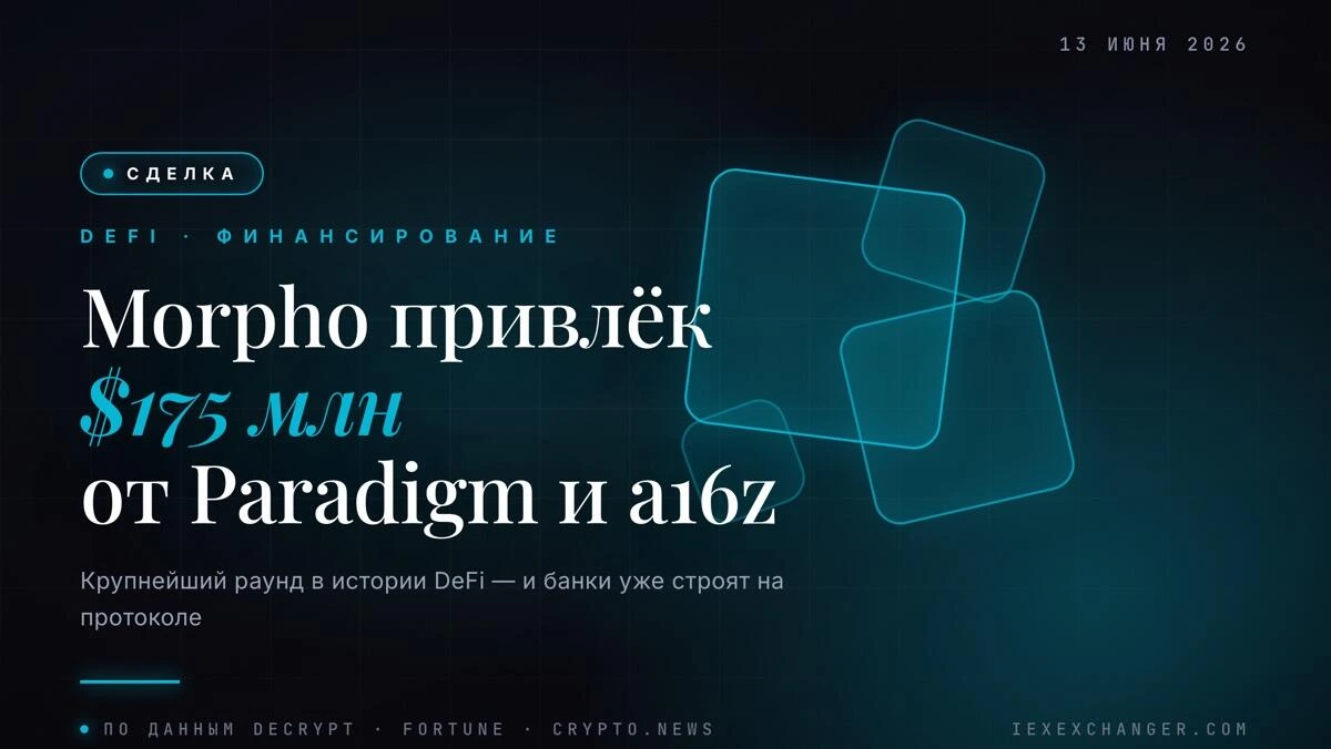 Morpho привлёк $175 млн от Paradigm и a16z: рекорд в истории DeFi