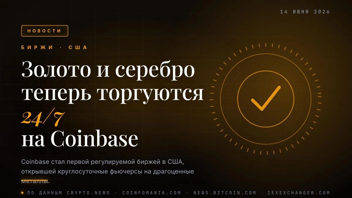 Coinbase запустил первые в США фьючерсы на золото и серебро в режиме 24/7