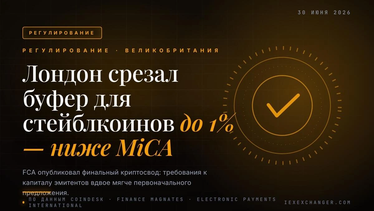 FCA вдвое снизил требования к капиталу стейблкоинов — ниже уровня MiCA