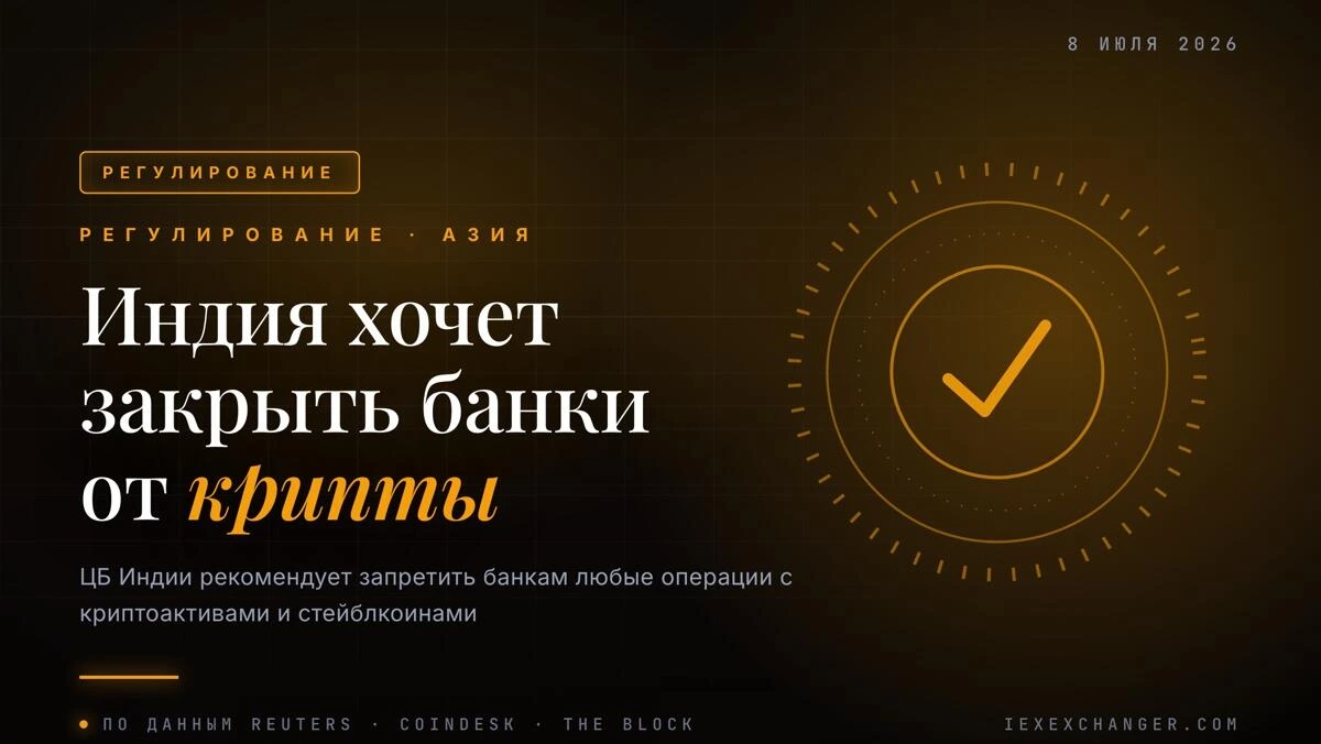 ЦБ Индии требует закрыть банкам доступ к крипте