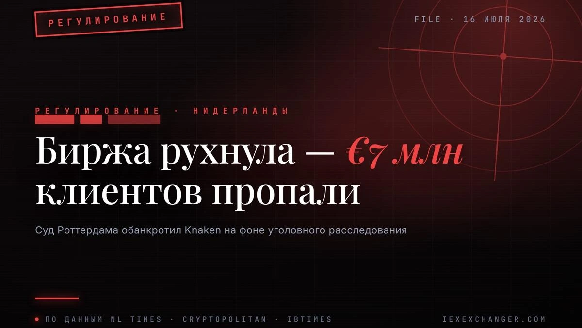 Нидерланды обанкротили криптобиржу — пропали €7 млн клиентов