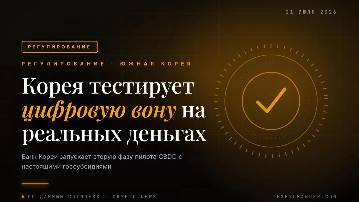 Южная Корея впервые пустит цифровую вону на реальные субсидии