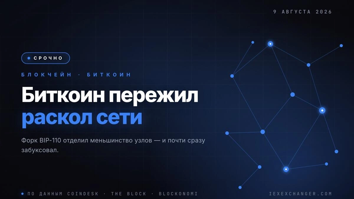 Сеть биткоина ненадолго раскололась на два блокчейна