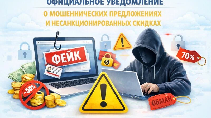 Официальное уведомление о мошеннических предложениях и несанкционированных скидках