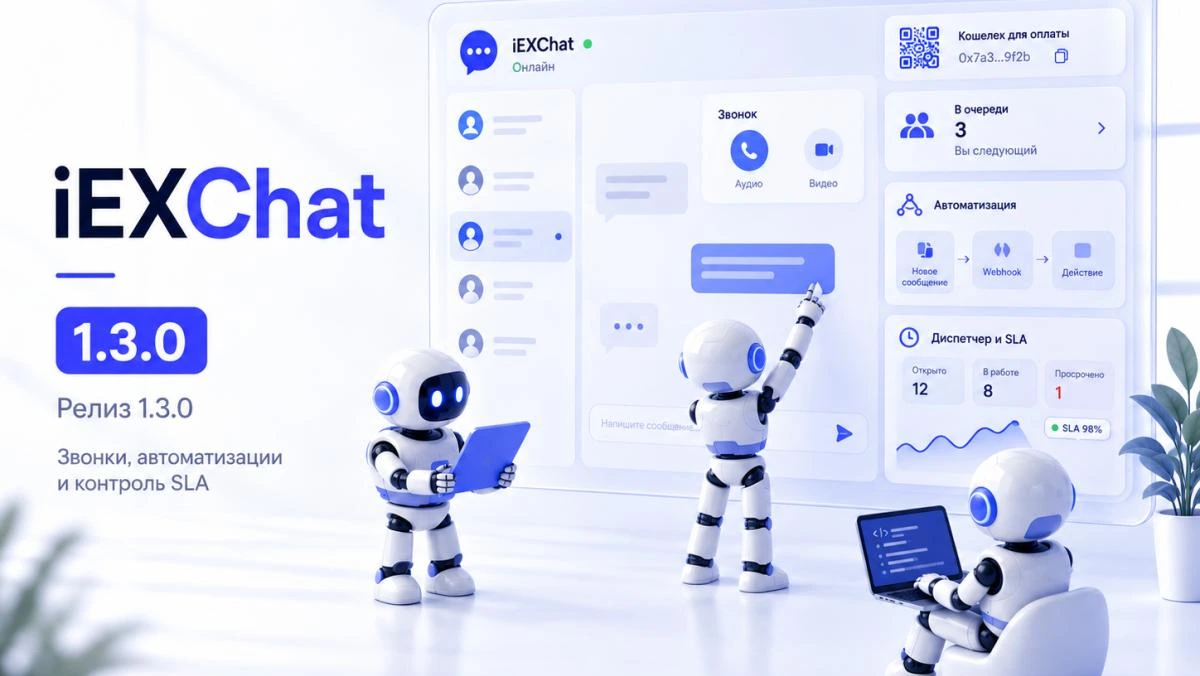 iEXChat 1.3.0 — звонки, автоматизации, контроль SLA и новые возможности для клиентов